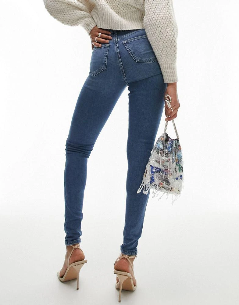 商品Topshop|Topshop Tall high rise Jamie jeans in mid blue,价格¥258,第3张图片详细描述