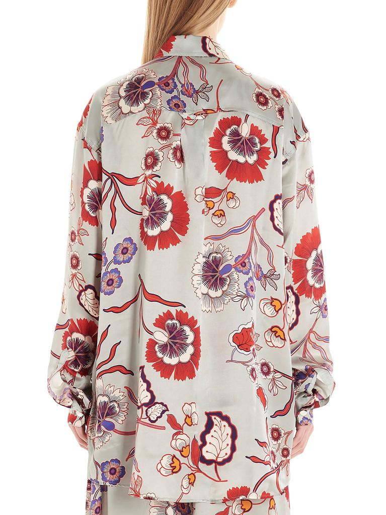 Floral printed silk shirt商品第3张图片规格展示