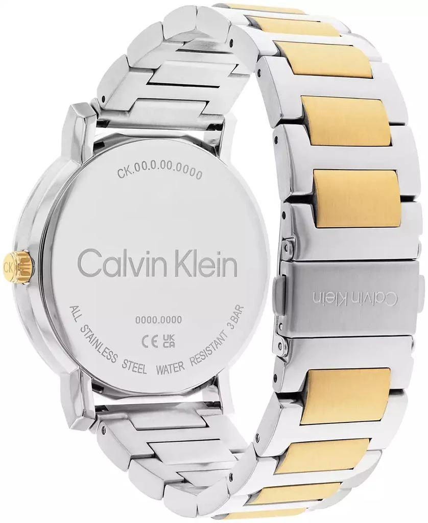 商品Calvin Klein|Men's 3-Hand Two-Tone Stainless Steel Bracelet Watch 43mm,价格¥850,第3张图片详细描述