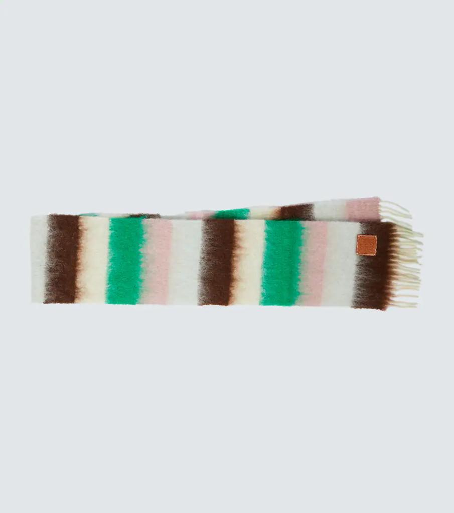 商品Loewe|Striped mohair-blend scarf,价格¥1861,第1张图片