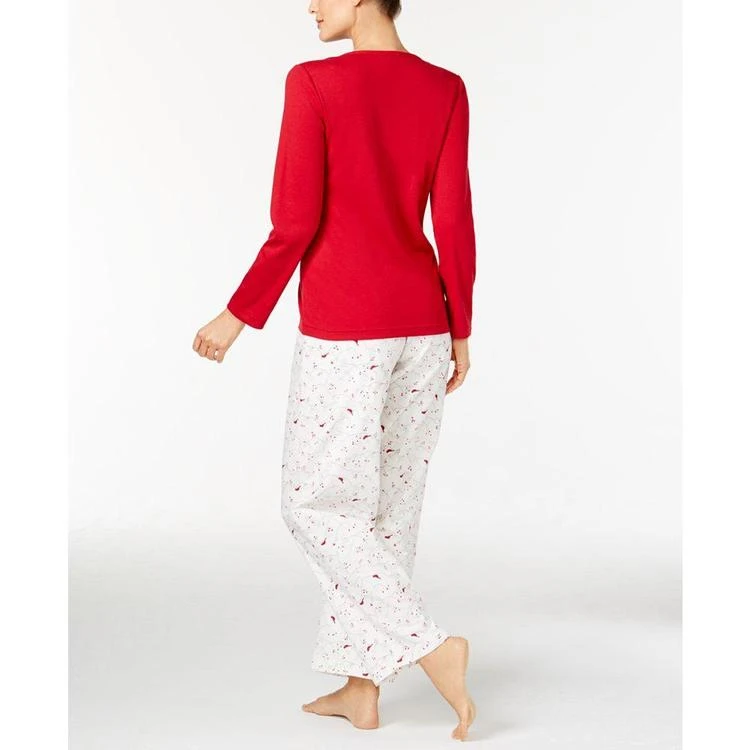 商品Charter Club|Henley Top and Printed Flannel Pants Pajama Set, Only at Macy's 睡衣套装,价格¥134,第3张图片详细描述