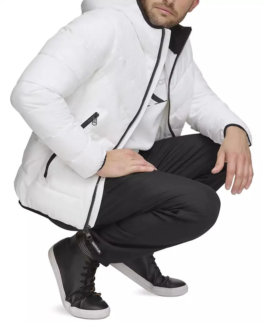 商品Calvin Klein|Men's Chevron Stretch Jacket With Sherpa Lined Hood,价格¥601,第4张图片详细描述