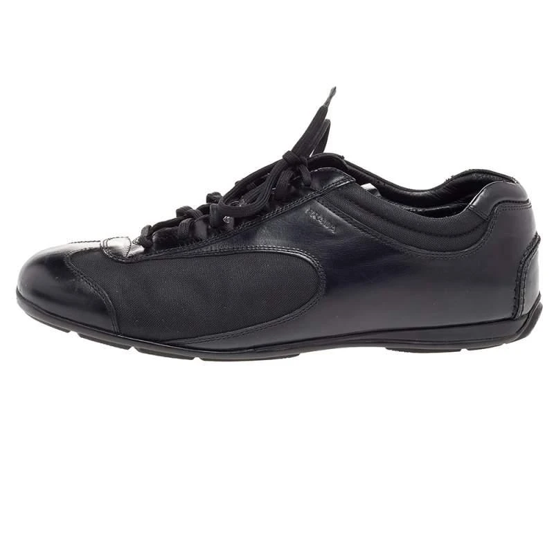 商品[二手商品] Prada|Prada Sport Black Leather And Nylon Low Top Sneakers Size 42,价格¥1864,第2张图片详细描述