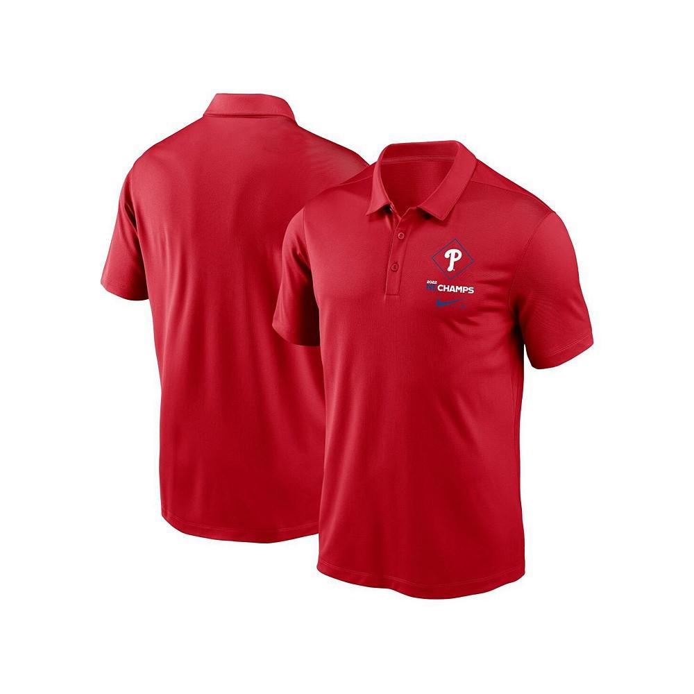 商品NIKE|Men's Red Philadelphia Phillies 2022 National League Champions Performance Polo Shirt,价格¥439,第1张图片