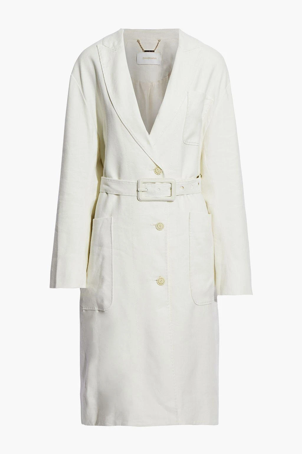 商品Zimmermann|Luminous belted linen-blend trench coat,价格¥2681,第3张图片详细描述