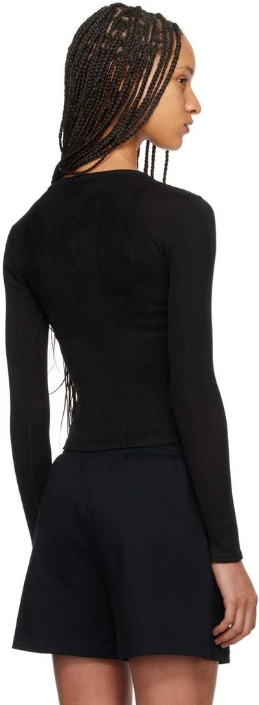 商品Alexander Wang|Black Ribbed Long Sleeve T-Shirt,价格¥354,第3张图片详细描述