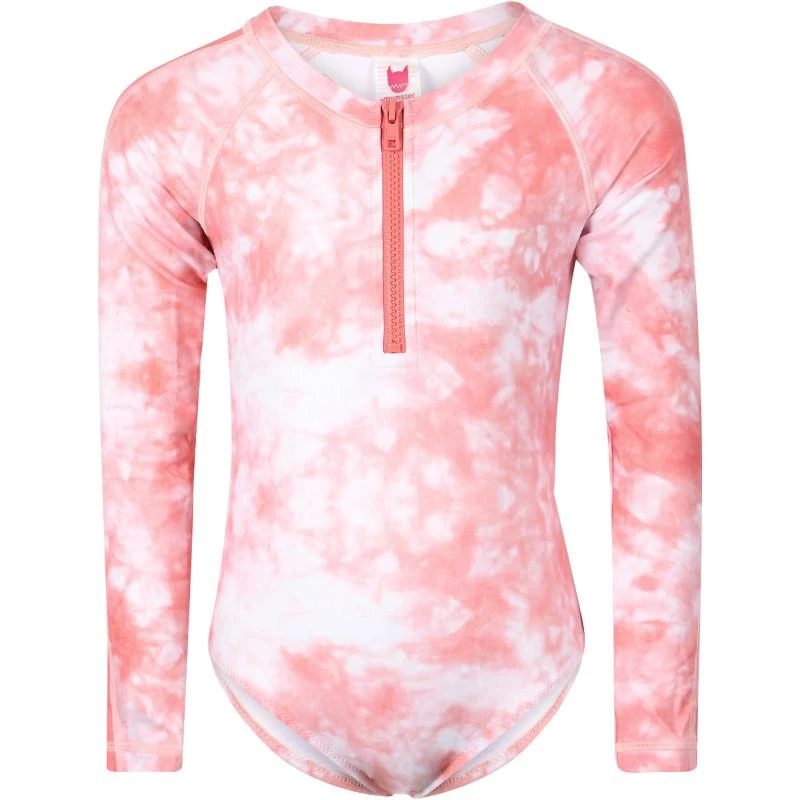商品Munster|Tie dye long sleeved swimsuit in pink and white,价格¥416,第1张图片