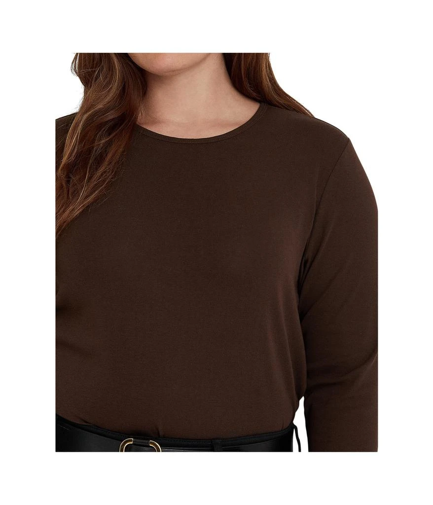 商品Ralph Lauren|Plus Size Cotton-Blend Long Sleeve Top,价格¥446,第3张图片详细描述