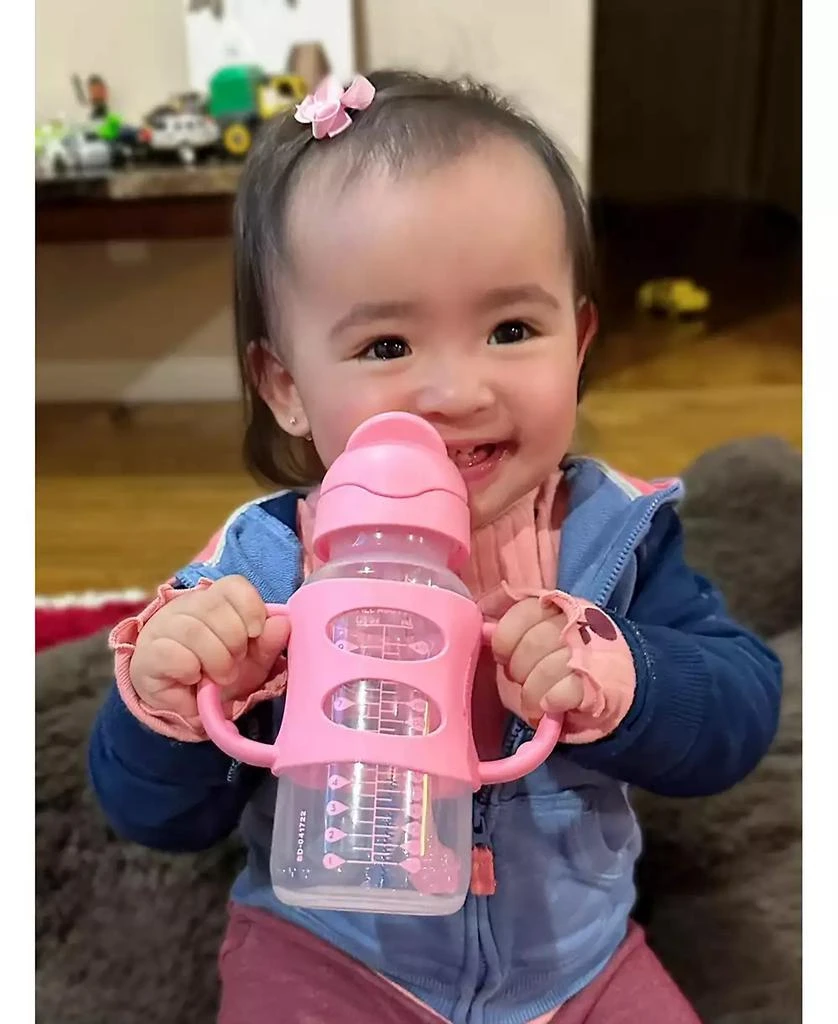商品Dr. Browns|Baby Wide-Neck Sippy Straw Bottle with 100% Silicone Handles, 9oz, Pink,价格¥127,第3张图片详细描述