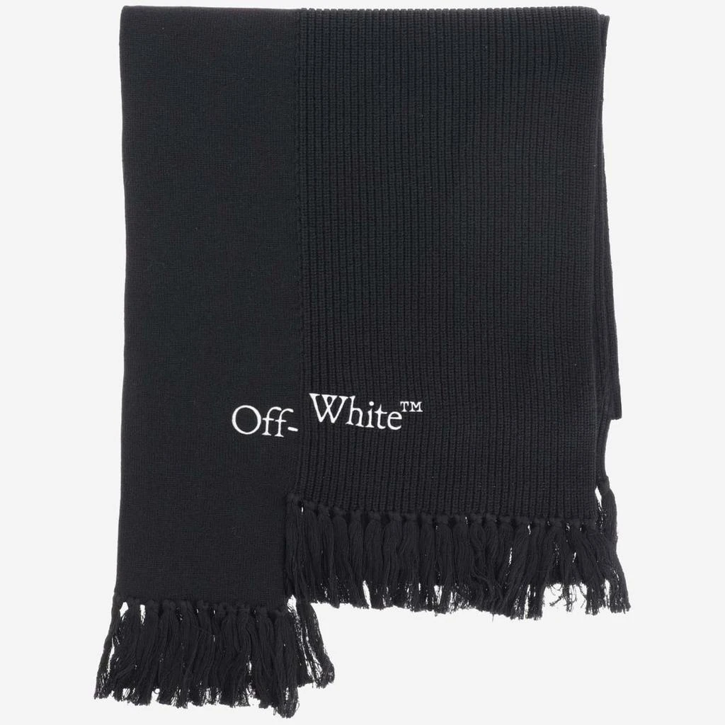 商品Off-White|OFF-WHITE ASYMMETRICAL COTTON AND CASHMERE BLEND SCARF,价格¥2371,第1张图片