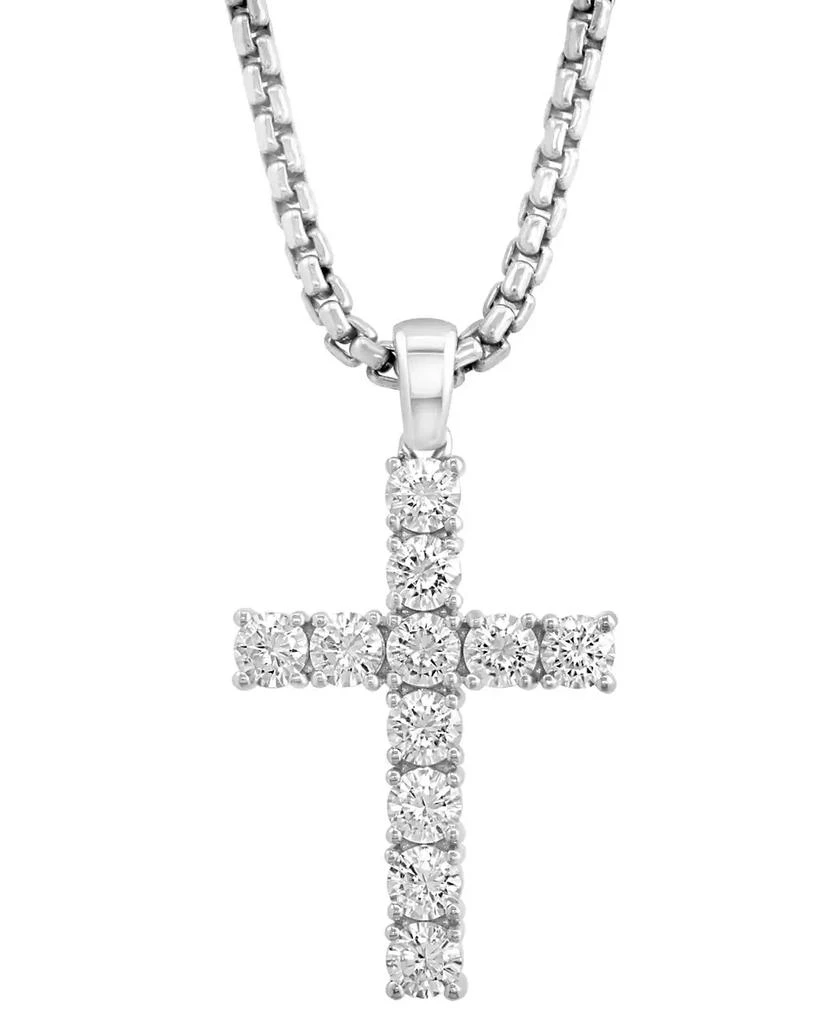 商品Effy|EFFY® Men's Zircon Cross 22" Pendant Necklace in Sterling Silver,价格¥2544,第3张图片详细描述