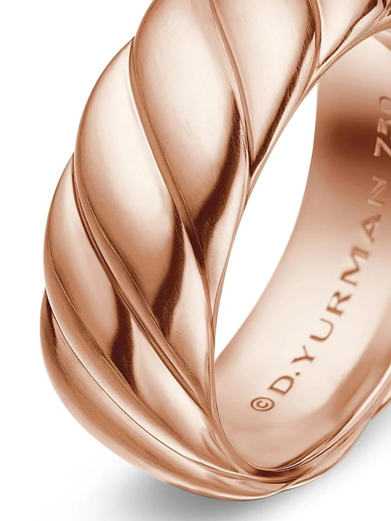 Sculpted Cable Contour Band Ring in 18K Rose Gold, 9MM 商品
