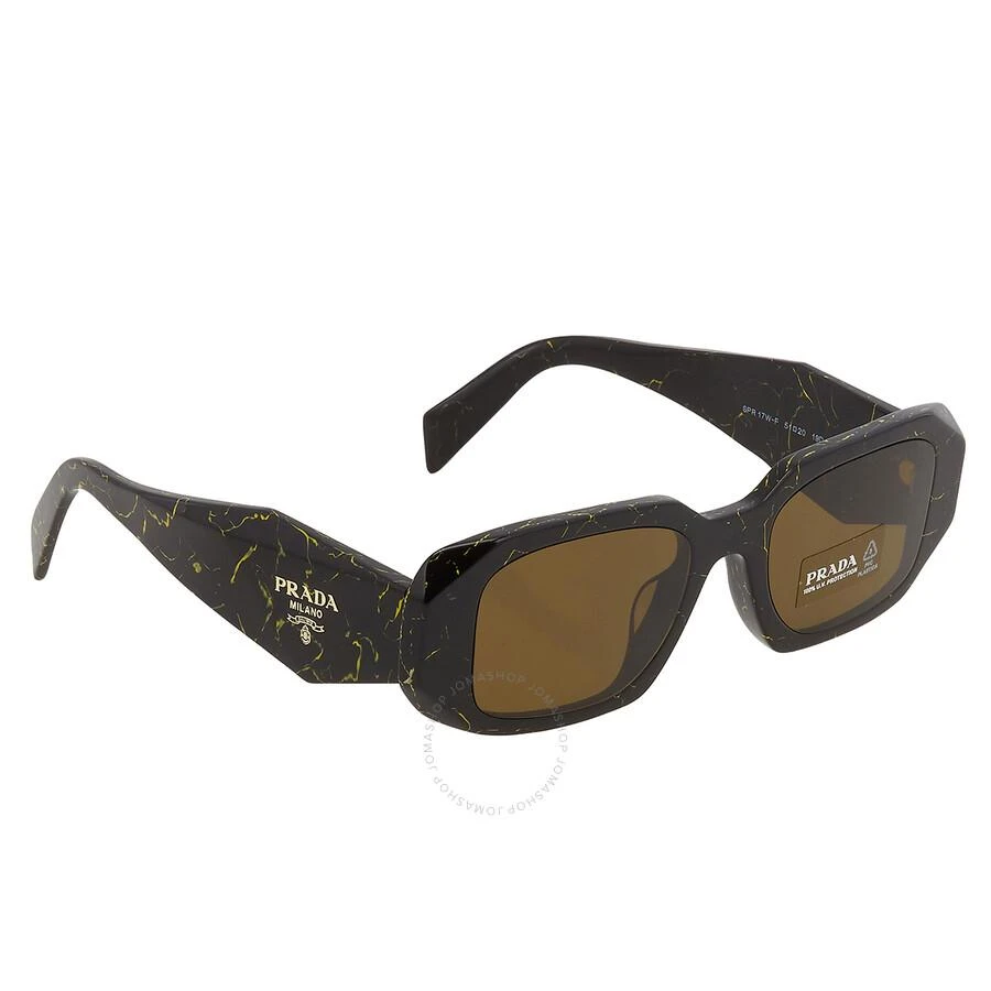 商品Prada|Open Box - Prada Dark Brown Rectangular Ladies Sunglasses PR 17WSF 19D01T 51,价格¥2321,第2张图片详细描述