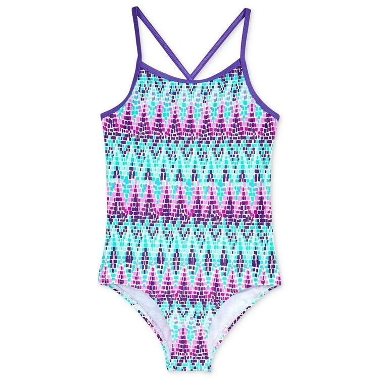 商品Kanu Surf|1-Pc. Candy Abstract-Print Swimsuit, Big Girls (7-16),价格¥135,第1张图片