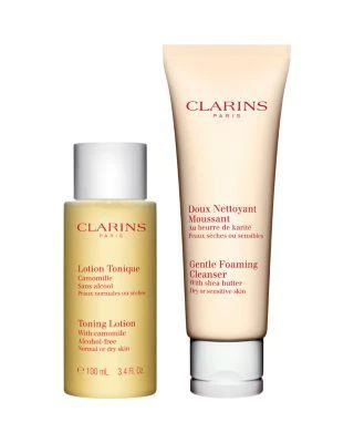 商品Clarins|Cleansing Essentials Dry Duo for Sensitive Skin ($39 value),价格¥208,第1张图片