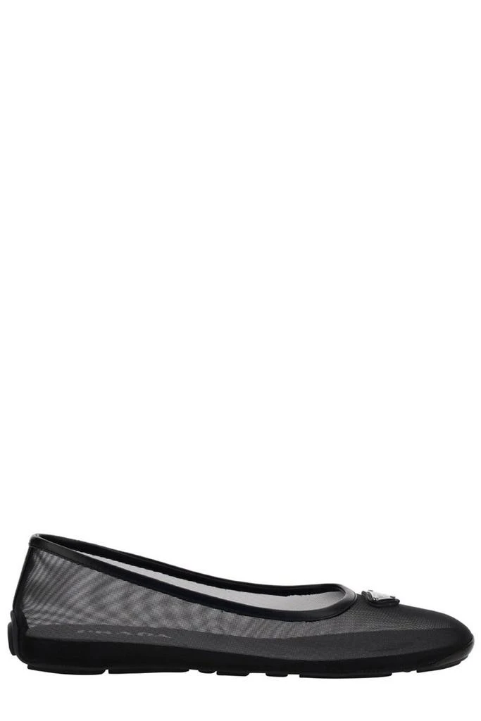 商品Prada|Prada All-Over Perforated Logo Plaque Ballerine Shoes,价格¥4132,第1张图片