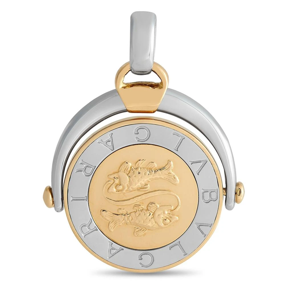 商品[二手商品] BVLGARI|Bvlgari 18K Yellow Gold and Stainless Steel Pisces Zodiac Sign Pendant BV32-012524,价格¥15480,第1张图片