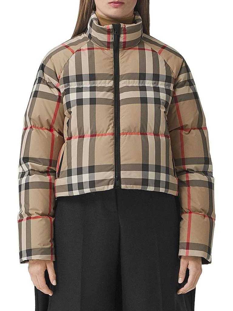 商品Burberry|Cropped Check Puffer Jacket,价格¥13367,第3张图片详细描述