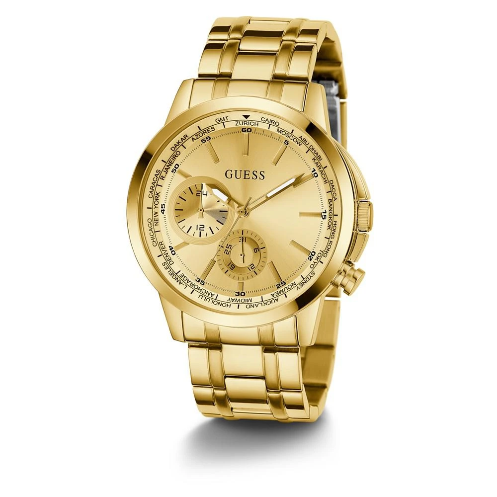 商品GUESS|Men's Gold-tone Stainless Steel Bracelet Watch 44mm,价格¥786,第5张图片详细描述