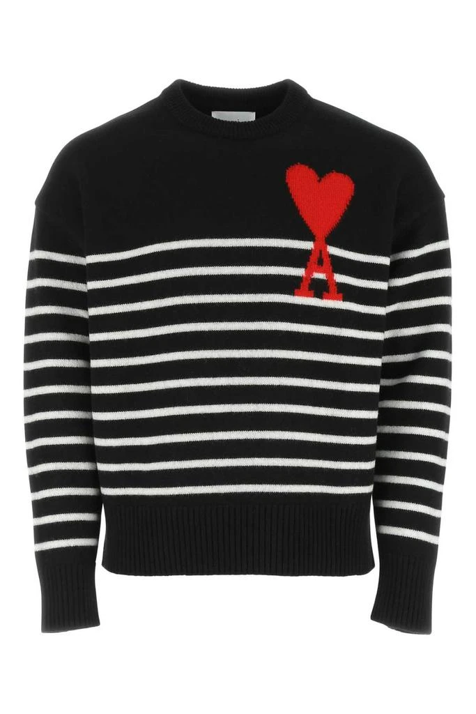 商品AMI|AMI Paris Ami de Coeur Striped Crewneck Knitted Jumper,价格¥2095,第1张图片