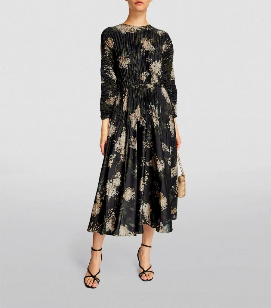 商品Vince|Pleated Floral Midi Dress,价格¥5154,第2张图片详细描述