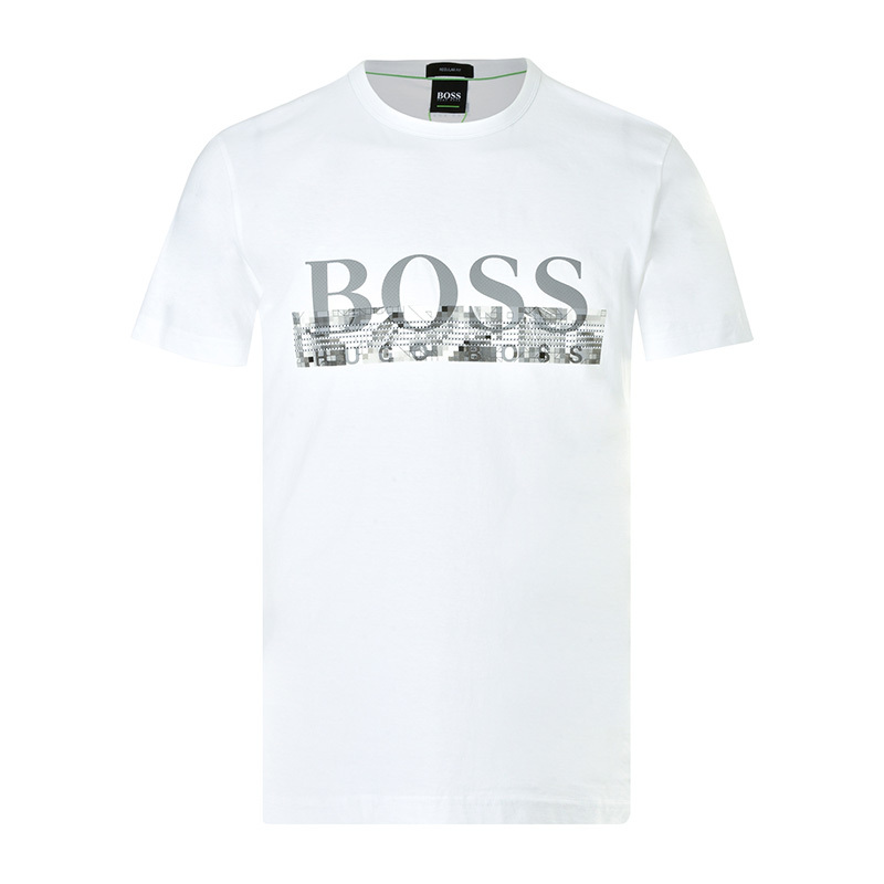 商品[国内直发] Hugo Boss|Hugo Boss 雨果博斯 男士白色纯色款棉质短袖T恤 TEE6-50383413-100,价格¥526,第1张图片