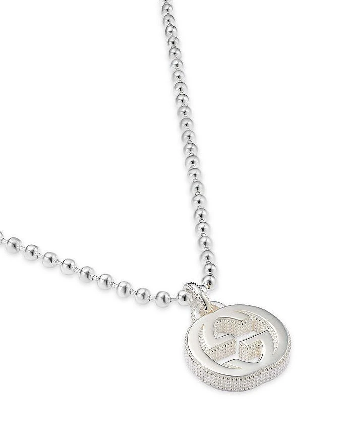 商品Gucci|Sterling Silver Interlocking G Pendant Necklace, 15",价格¥3058,第3张图片详细描述