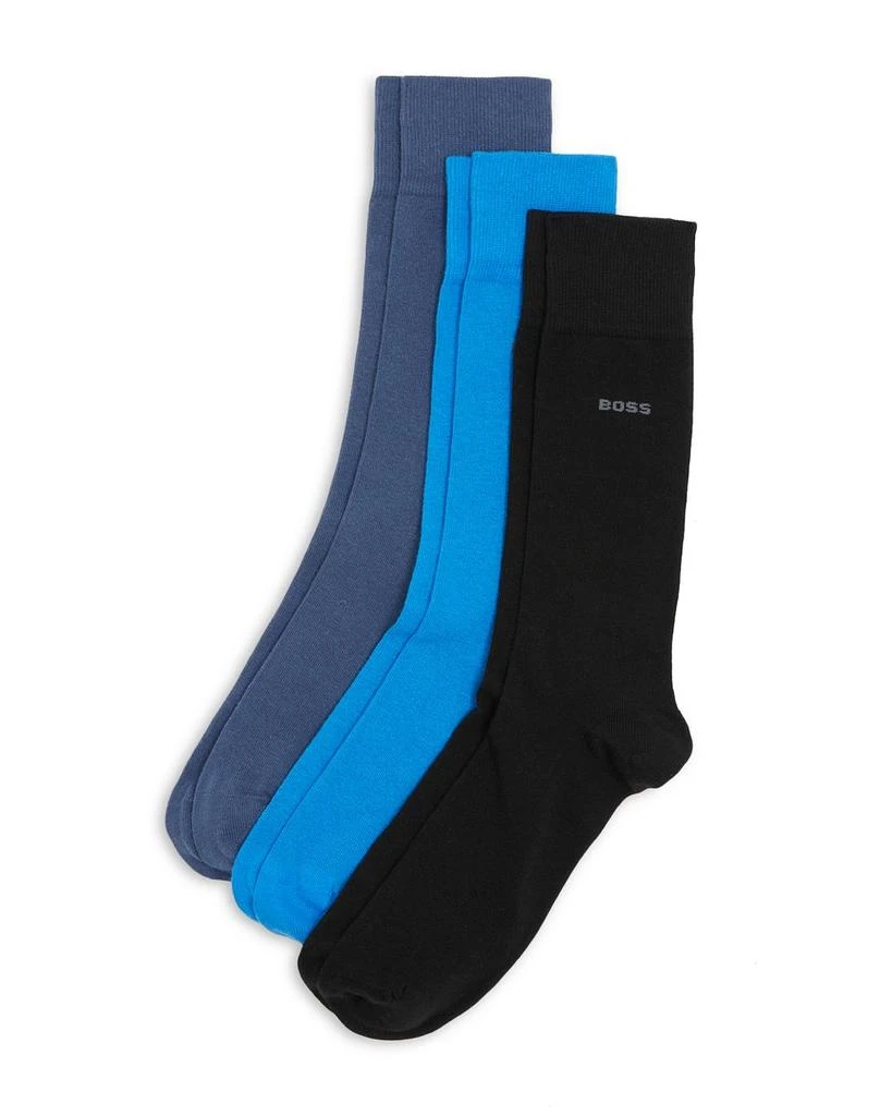 商品Hugo Boss|Cotton Blend Socks, Pack of 3 ,价格¥167,第1张图片详细描述