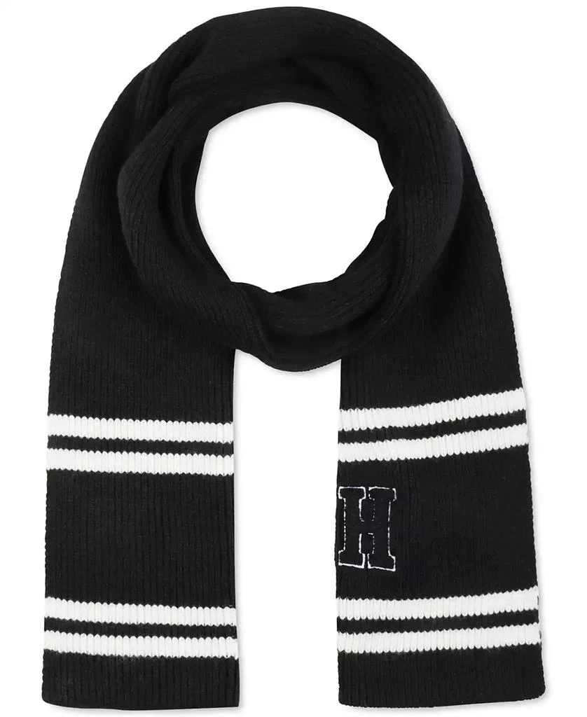 商品Tommy Hilfiger|Men's Varsity Patch Ribbed Logo Scarf,价格¥240,第1张图片