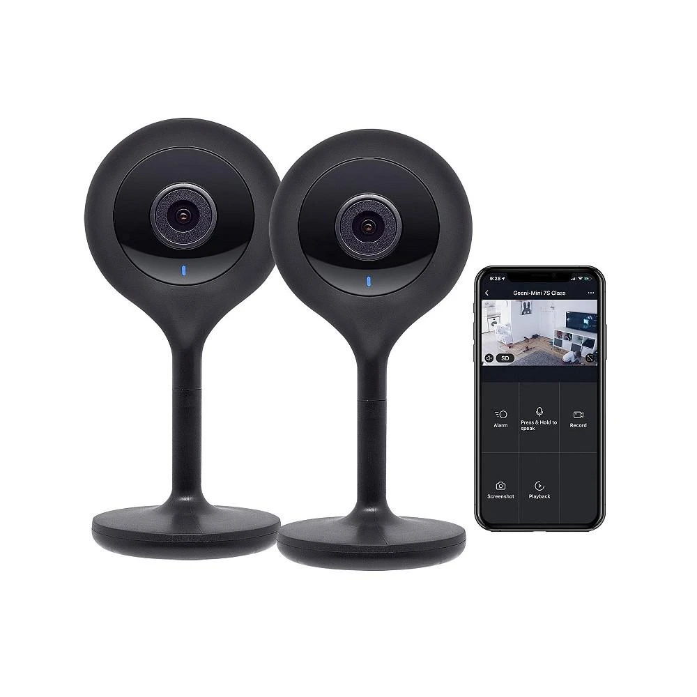 商品Geeni|Look Indoor Smart Security Camera, 1080p HD Surveillance with 2-Way Talk and Motion Detection, Works with Alexa and Google Home, No Hub Required (2 Pack),价格¥524,第1张图片