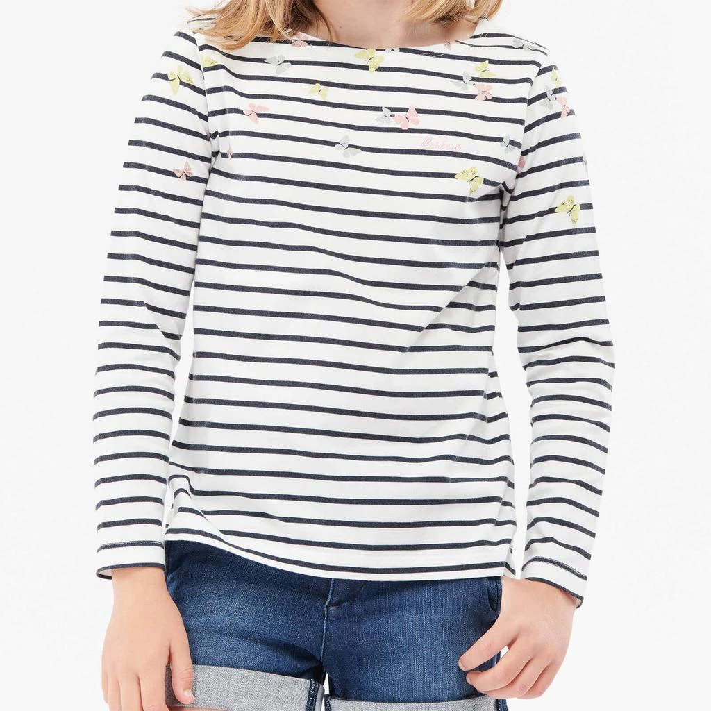 商品Barbour|Barbour Girls' Bradley Striped Top - Off White,价格¥99,第1张图片