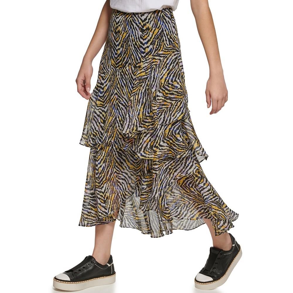 Women's Printed Ruffle Midi Skirt商品第4张图片规格展示