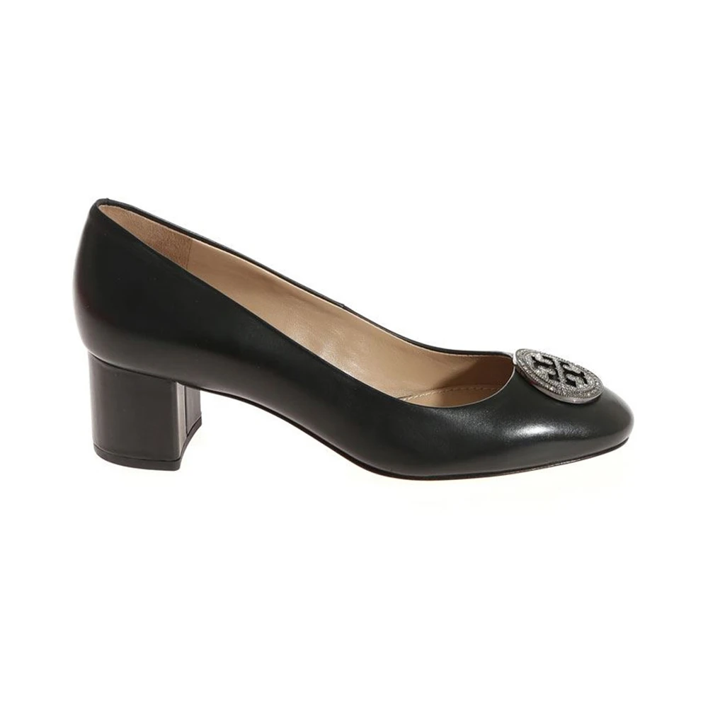 商品Tory Burch|Tory Burch 汤丽柏琦 女士黑色皮革高跟鞋 46258-001,价格¥521,第1张图片