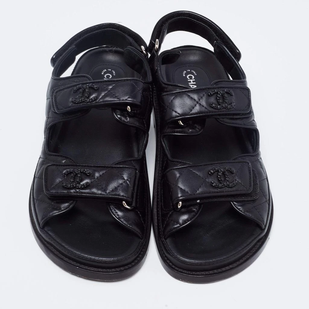商品[二手商品] Chanel|Chanel Black Leather Dad Slingback Sandals Size 37,价格¥12798,第3张图片详细描述