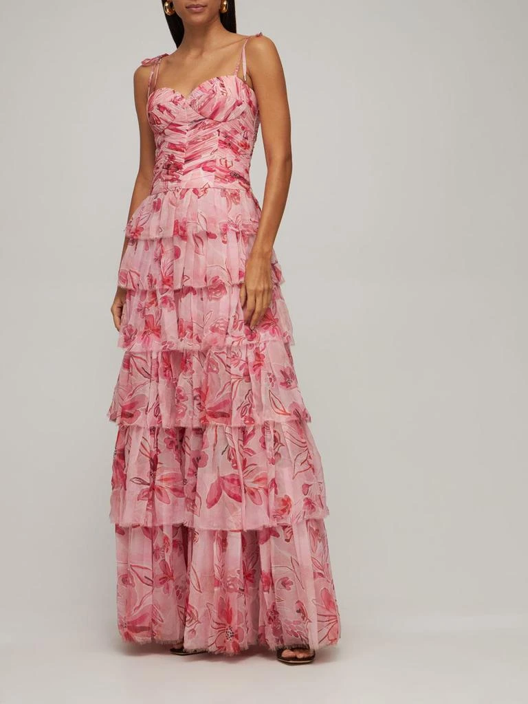 商品PRABAL GURUNG|Flower Tiered Silk Crepe Gown,价格¥10484,第1张图片详细描述