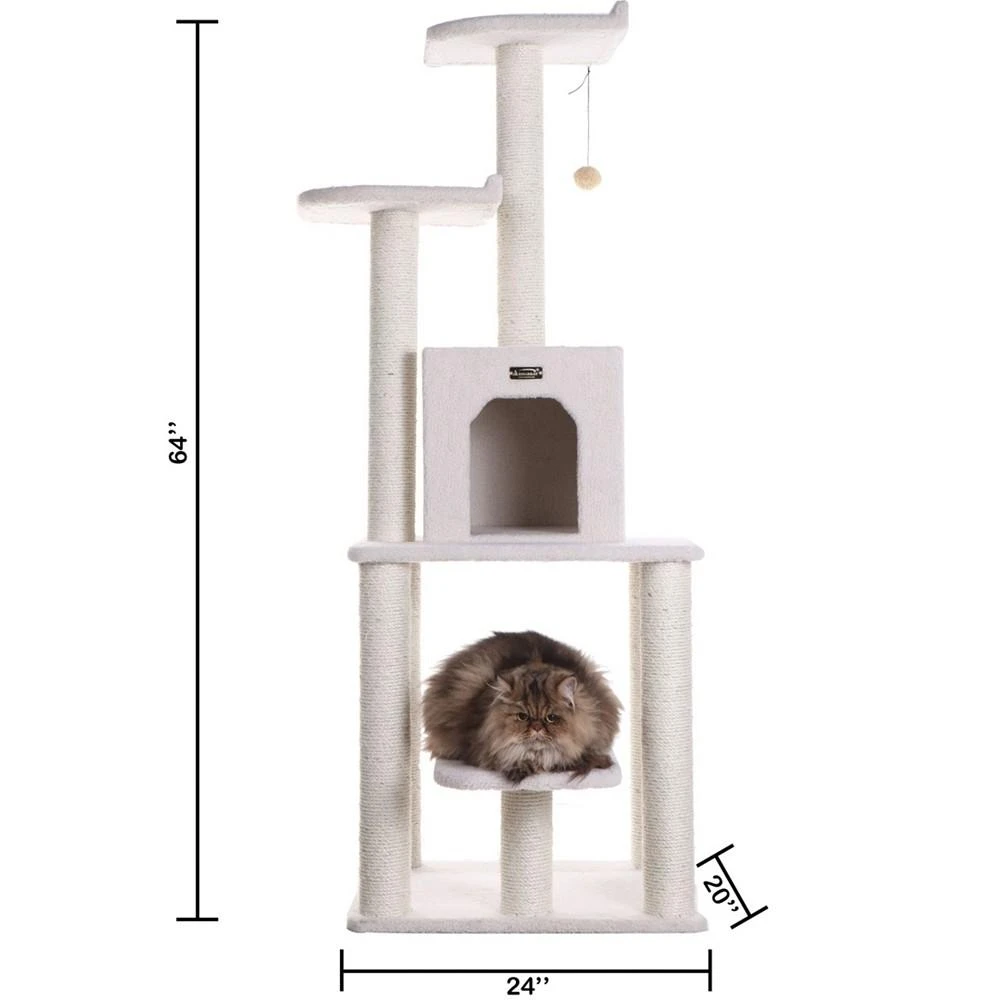 Real Wood 5-Level Cat Tree, With Condo and Two Perches 商品