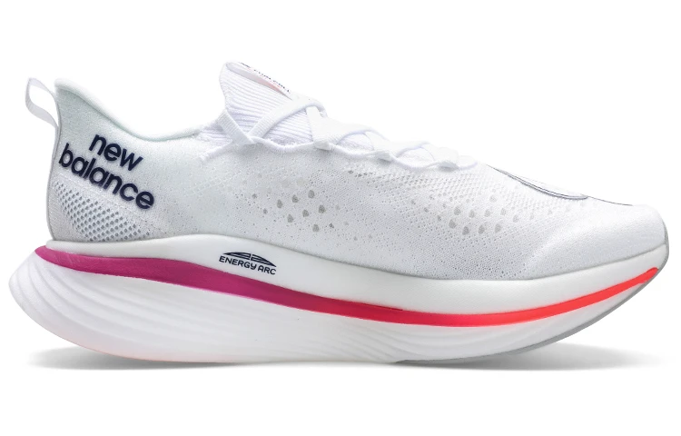 商品[国内直发] New Balance|FuelCell SC Elite v3 菁英 织物皮革防滑耐磨 低帮 碳板 训练跑步鞋 女款 白银粉,价格¥686,第3张图片详细描述