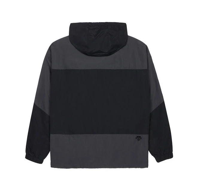 【享贝家】DESCENTE 迪桑特 带帽拼接休闲运动外套男女同款 黑色 SM123XJK11-BLK0（现采购商品，下单后12天内发货） 商品