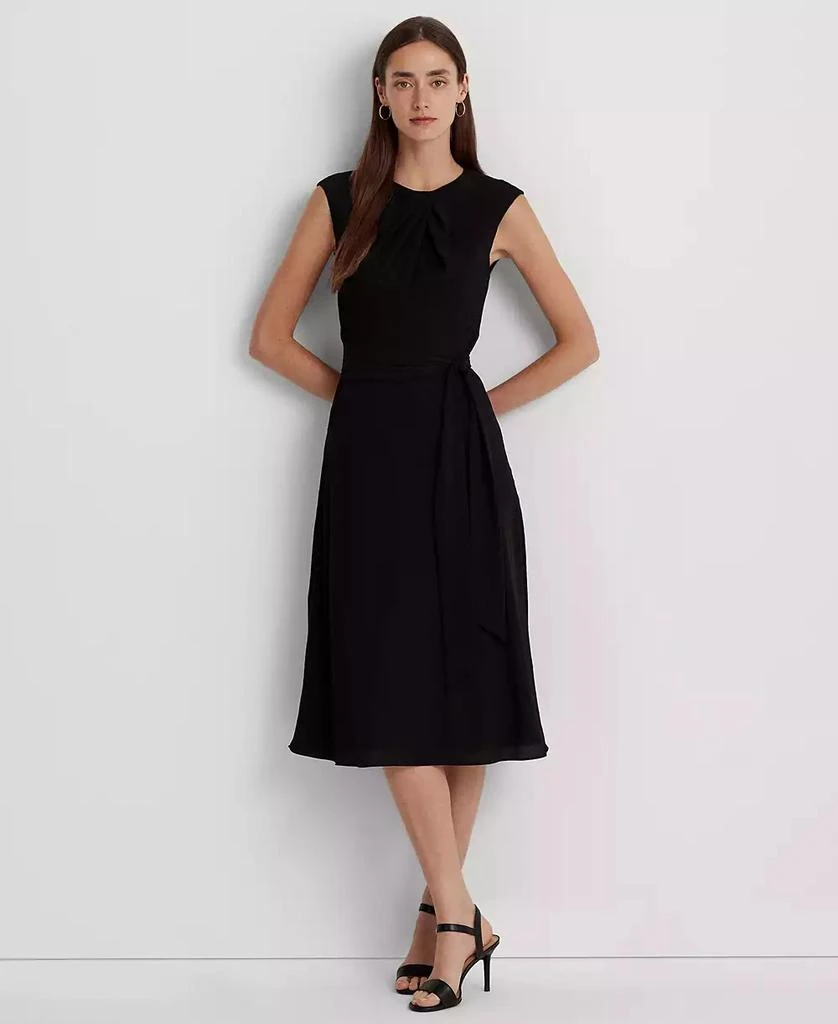 商品Ralph Lauren|Women's Bubble Crepe Cap-Sleeve Dress,价格¥1101,第1张图片