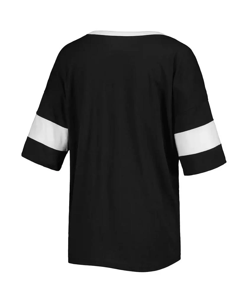 商品CHAMPION|Women's Black Wake Forest Demon Deacons Jumbo Arch Striped Half-Sleeve T-shirt,价格¥240,第3张图片详细描述