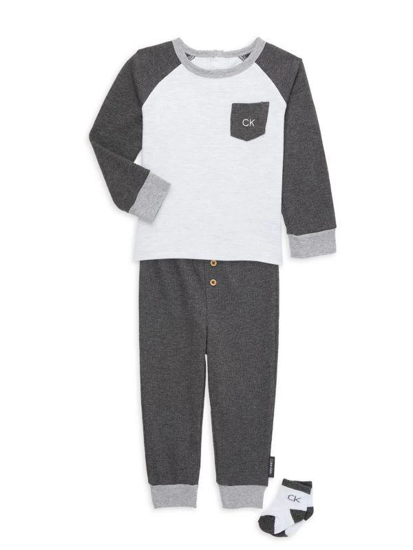 商品Calvin Klein|Baby Boy's 3-Piece Tee, Pants & Socks Set,价格¥119,第1张图片