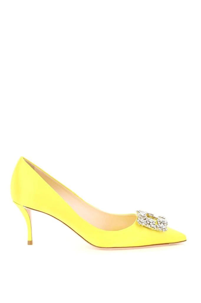 商品Roger Vivier|Roger vivier flower strass buckle satin pumps,价格¥8411,第1张图片