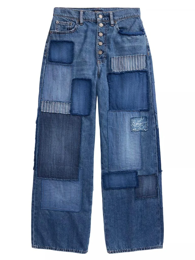 商品Ralph Lauren|High-Rise Cropped Patchwork Jeans,价格¥1891,第1张图片