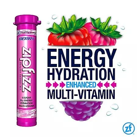 Zipfizz Energy Multi-Vitamin Hydration Drink Mix, Berry, 20 ct. 商品