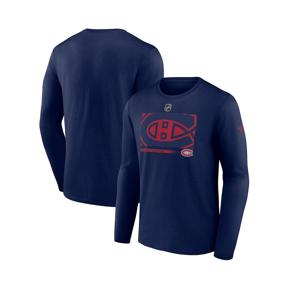 Men's Branded Navy Montreal Canadiens Authentic Pro Core Collection Secondary Long Sleeve T-Shirt商品第4张图片规格展示