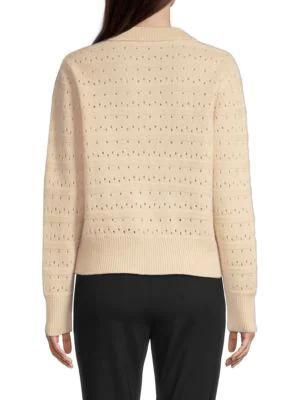 商品Tahari|Eyelet Cashmere Sweater,价格¥981,第4张图片详细描述