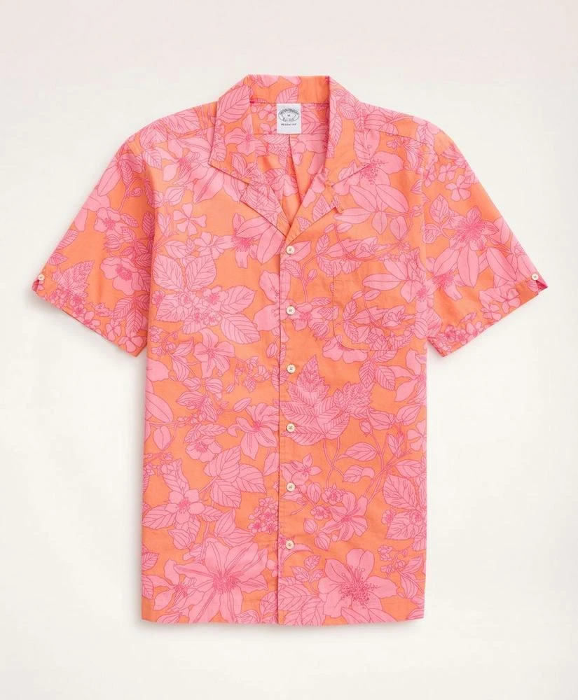 商品Brooks Brothers|Camp Collar Poplin Short-Sleeve Shirt Floral,价格¥280,第1张图片
