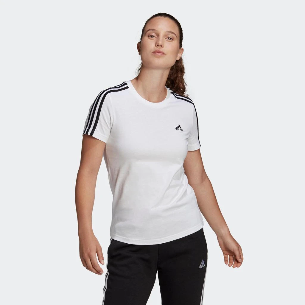 商品Adidas|LOUNGEWEAR ESSENTIALS SLIM 3-STRIPES TEE,价格¥195,第1张图片