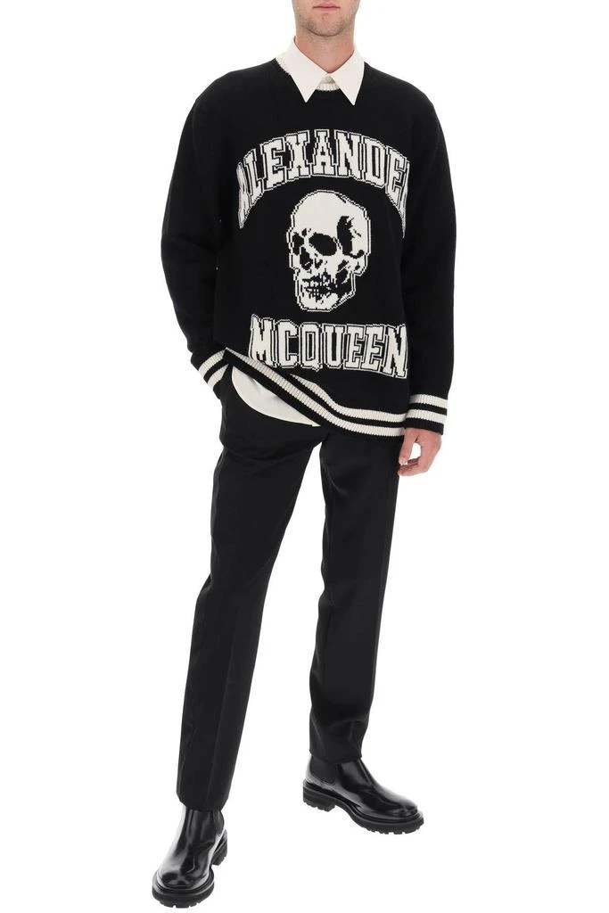 商品Alexander McQueen|Varsity sweater with Skull motif,价格¥3417,第2张图片详细描述