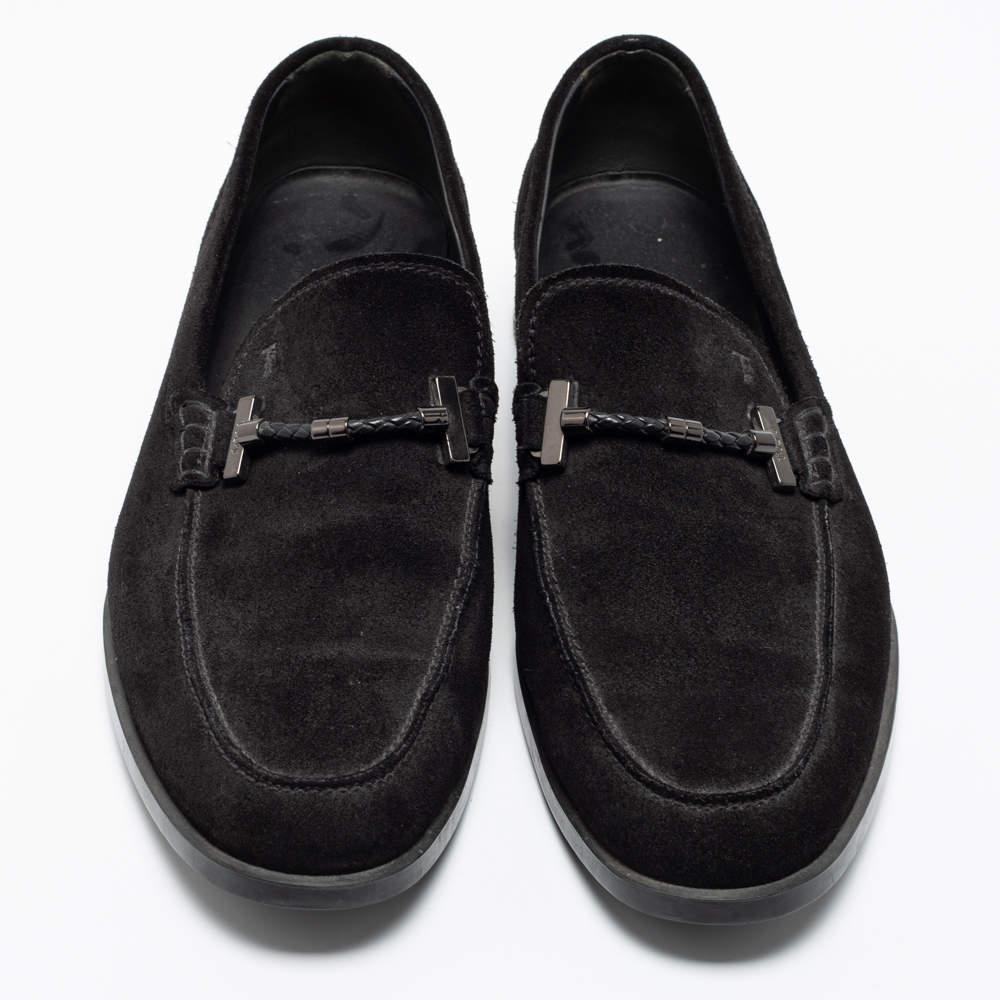 商品[二手商品] Tod's|Tod's Black Suede Buckle Slip-On Loafers Size 43,价格¥1501,第5张图片详细描述